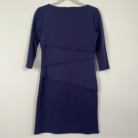 J. McLaughlin Layered Nicola Navy Catalina Cloth Fabric Dress XS - Picture 3 of 7